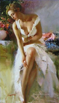 Impresionismo Painting - Angélica dama pintor Pino Daeni hermosa mujer dama